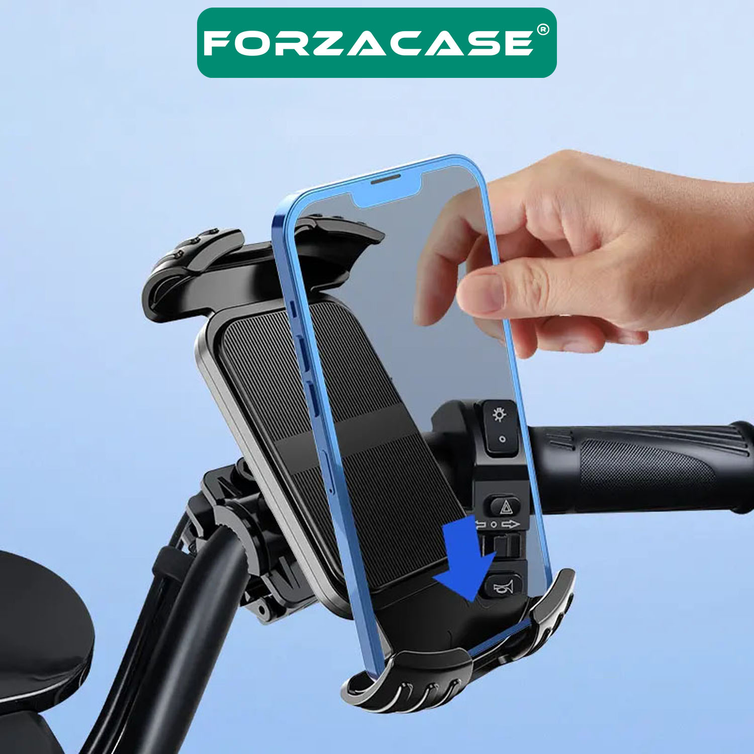 Forzacase Bisiklet Motosiklet Scooter için Gidon Montajlı Telefon Tutucu - FC978