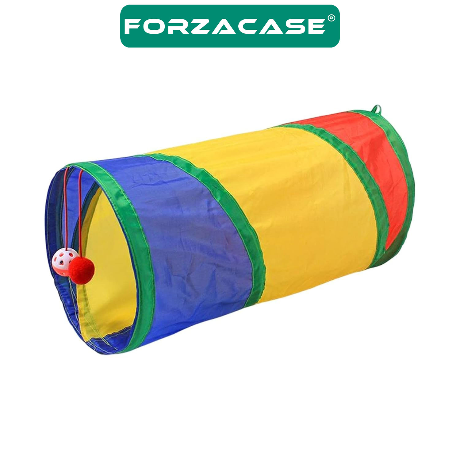 Forzacase Katlanır Gökkuşağı Oyuncak Toplu Eğlenceli Kedi Oyun Tüneli 25x50cm - FC990