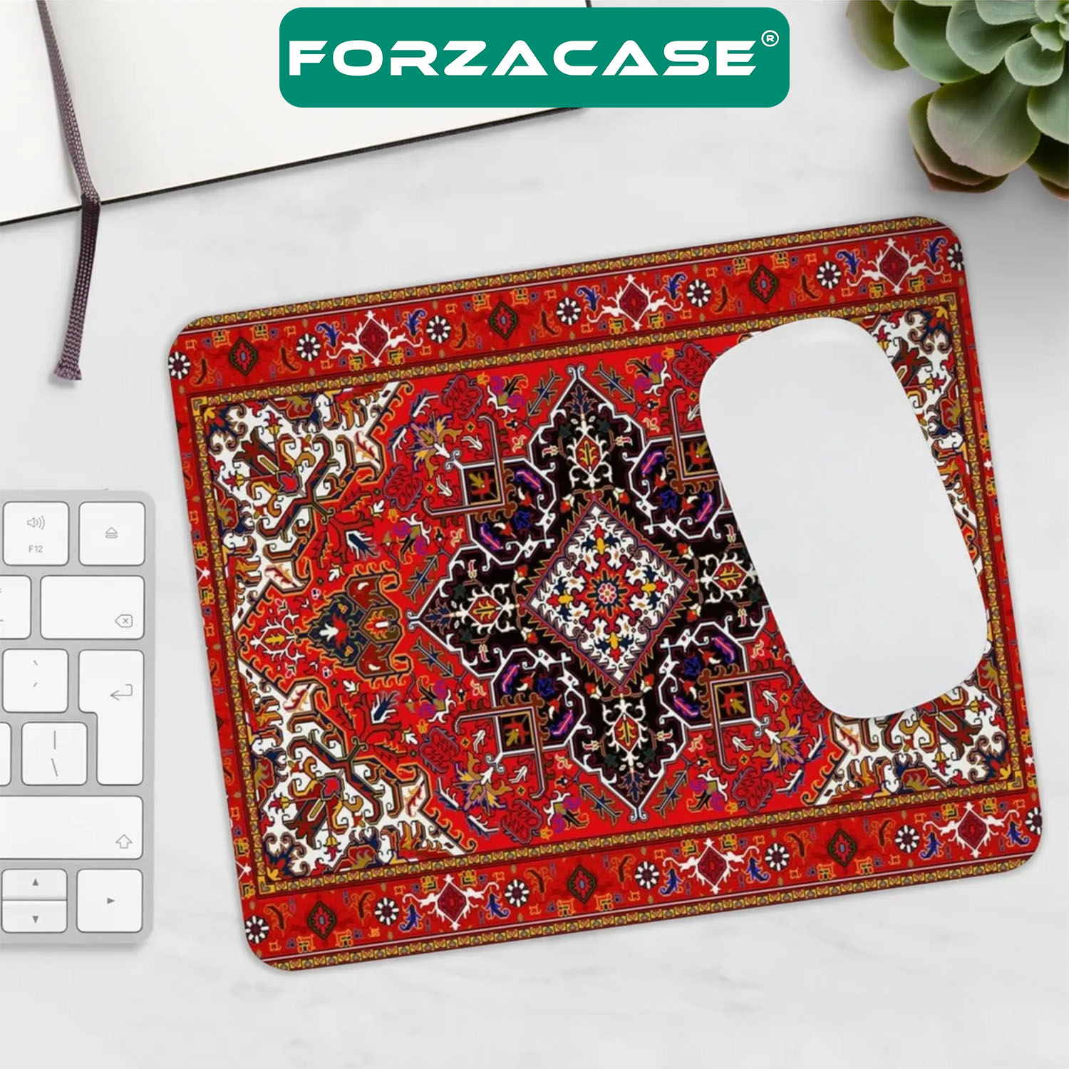 Forzacase Halı Desenli Kaydırmaz Silikon Tabanlı Mat Mouse Pad 30x25cm Model 1 - FC998
