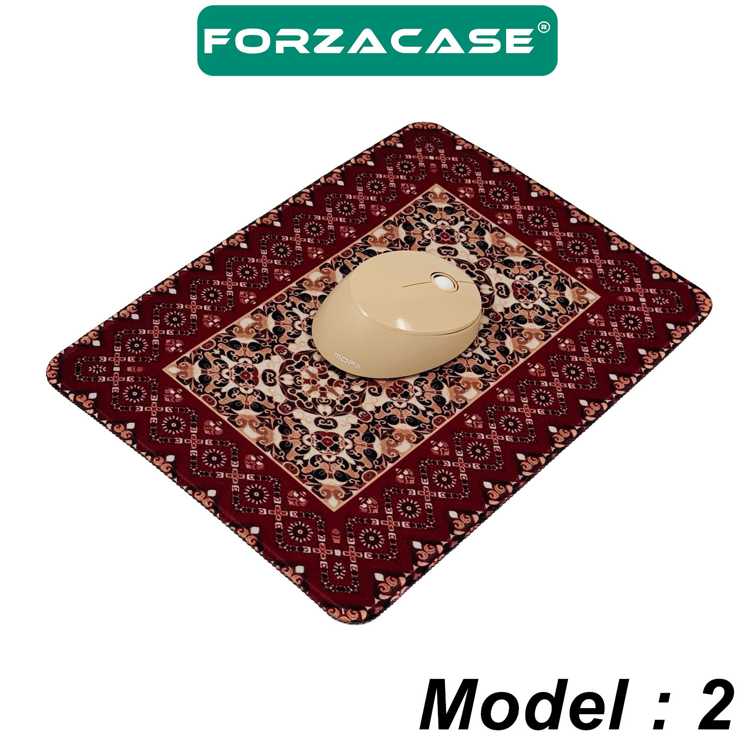 Forzacase Halı Desenli Kaydırmaz Silikon Tabanlı Mat Mouse Pad 30x25cm Model 2 - FC998