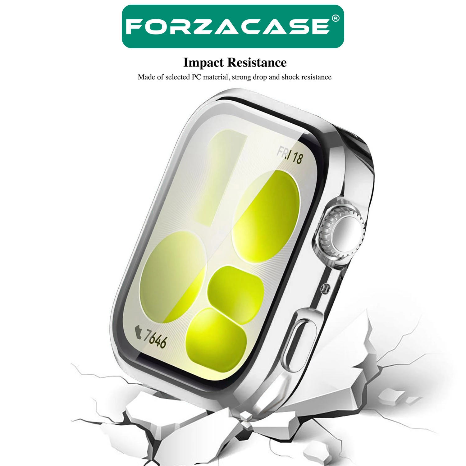 Forzacase Huawei Watch Fit 5 Pro ile uyumlu Önü Kapalı Ekran Korumalı Silikon Kılıf - FC010