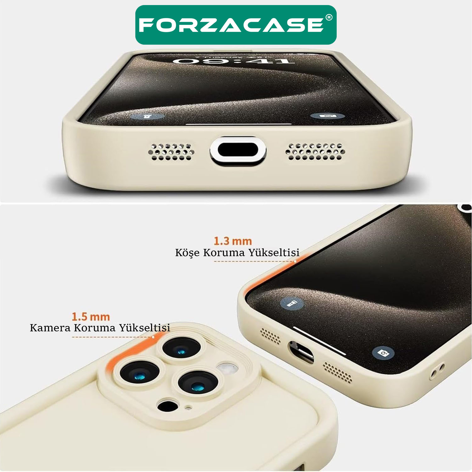 Forzacase iPhone 15 uyumlu Flex Serisi Kamera Korumalı Darbeye Dayanıklı Silikon Kılıf