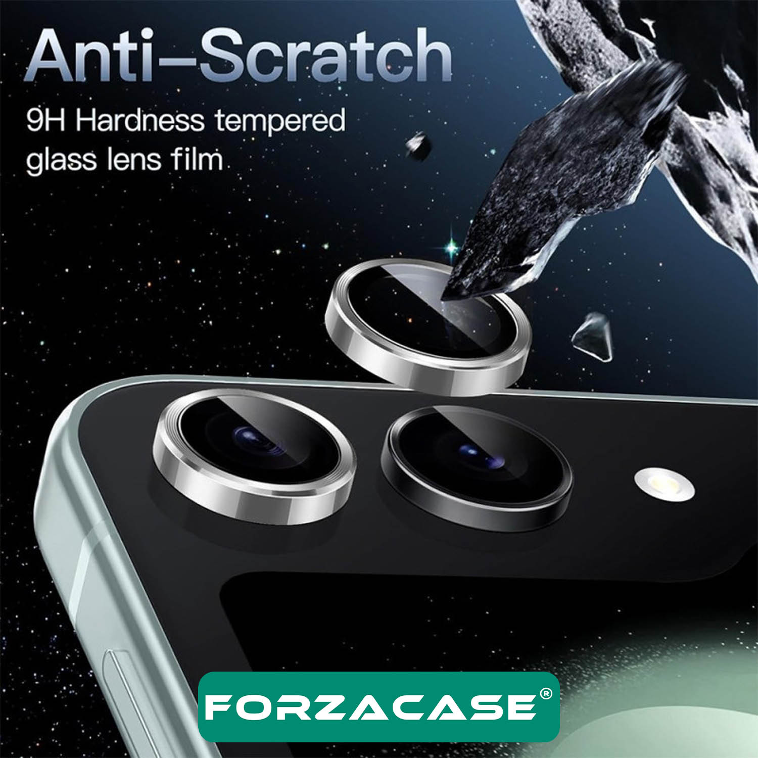 Forzacase Samsung Galaxy Z Flip 6 ile uyumlu Kamera Camı Lens Koruyucu Halka Seti - FC381