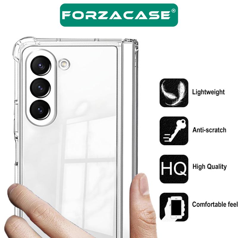 Forzacase Samsung Galaxy Z Fold6 ile uyumlu Crystal Serisi Anti Shock Sert Silikon Kılıf