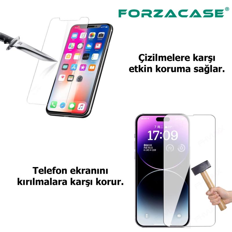 Forzacase Oppo A73 ile uyumlu Temperli Kırılmaz Cam Ekran Koruyucu - FC002