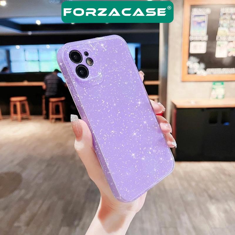 Forzacase iPhone 13 uyumlu Glare Serisi Kamera Korumalı Simli Silikon Kılıf