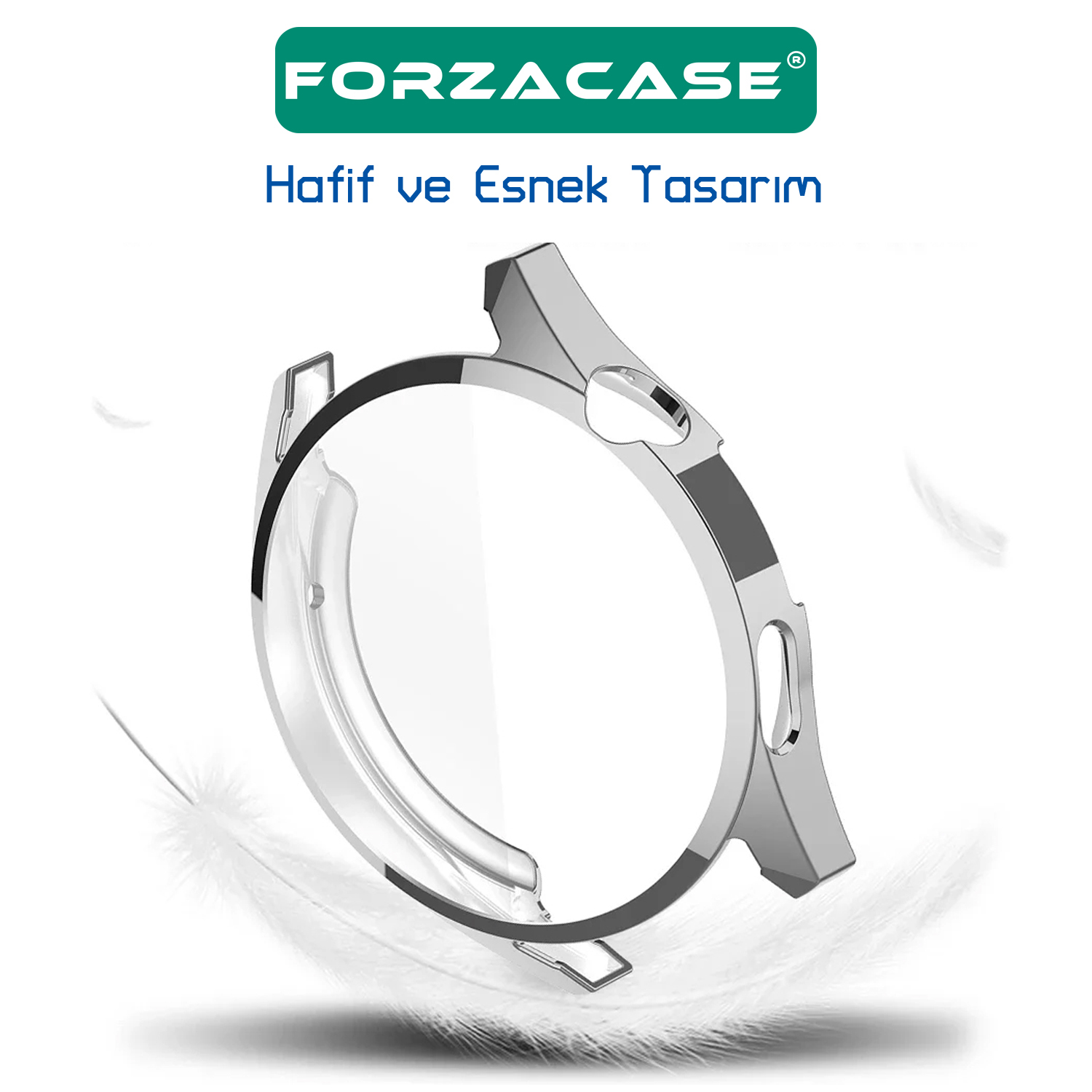 Forzacase Huawei Watch GT 3 46mm ile uyumlu Önü Kapalı Ekran Korumalı Silikon Kılıf - FC010