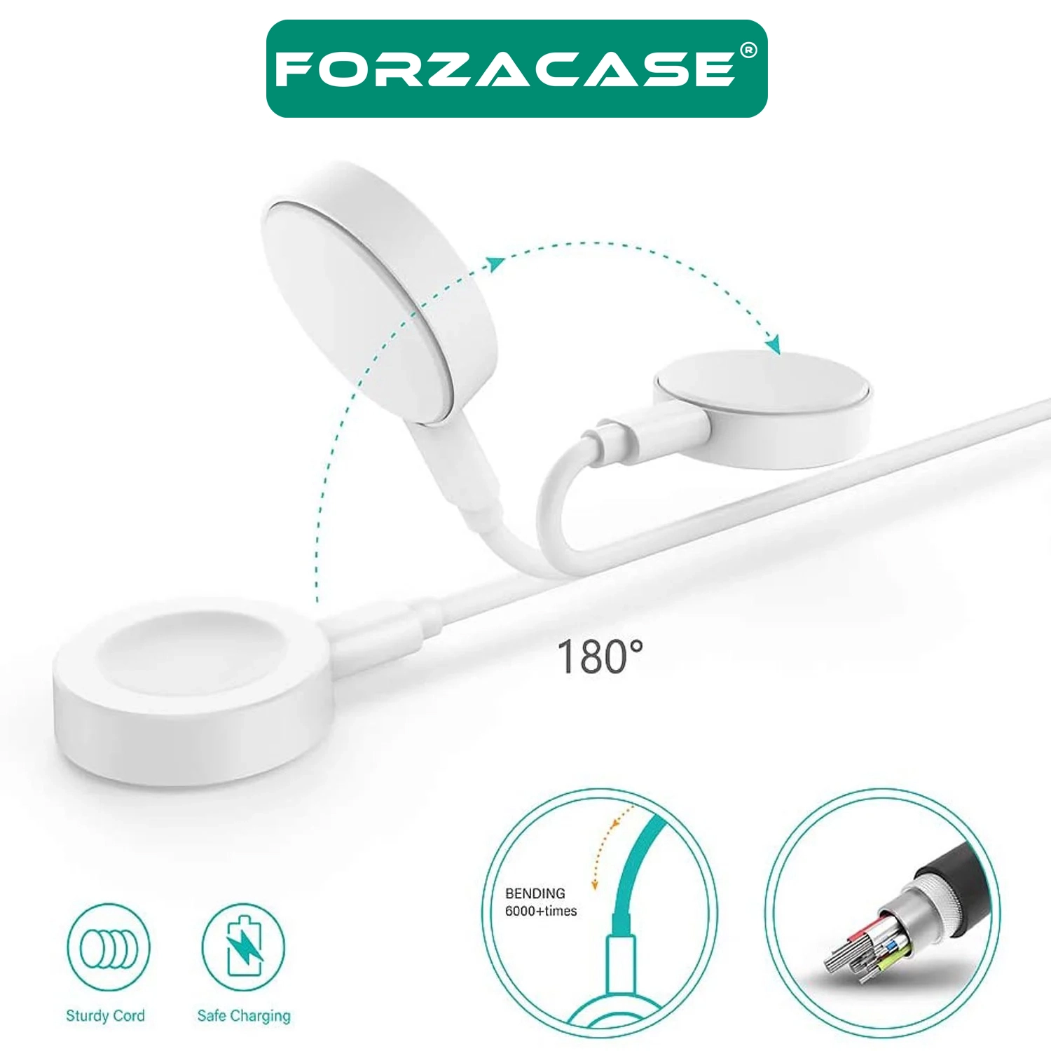 Forzacase Huawei Watch GT Runner / Runner 2 ile uyumlu USB Type-C Manyetik Şarj Kablosu - FC017
