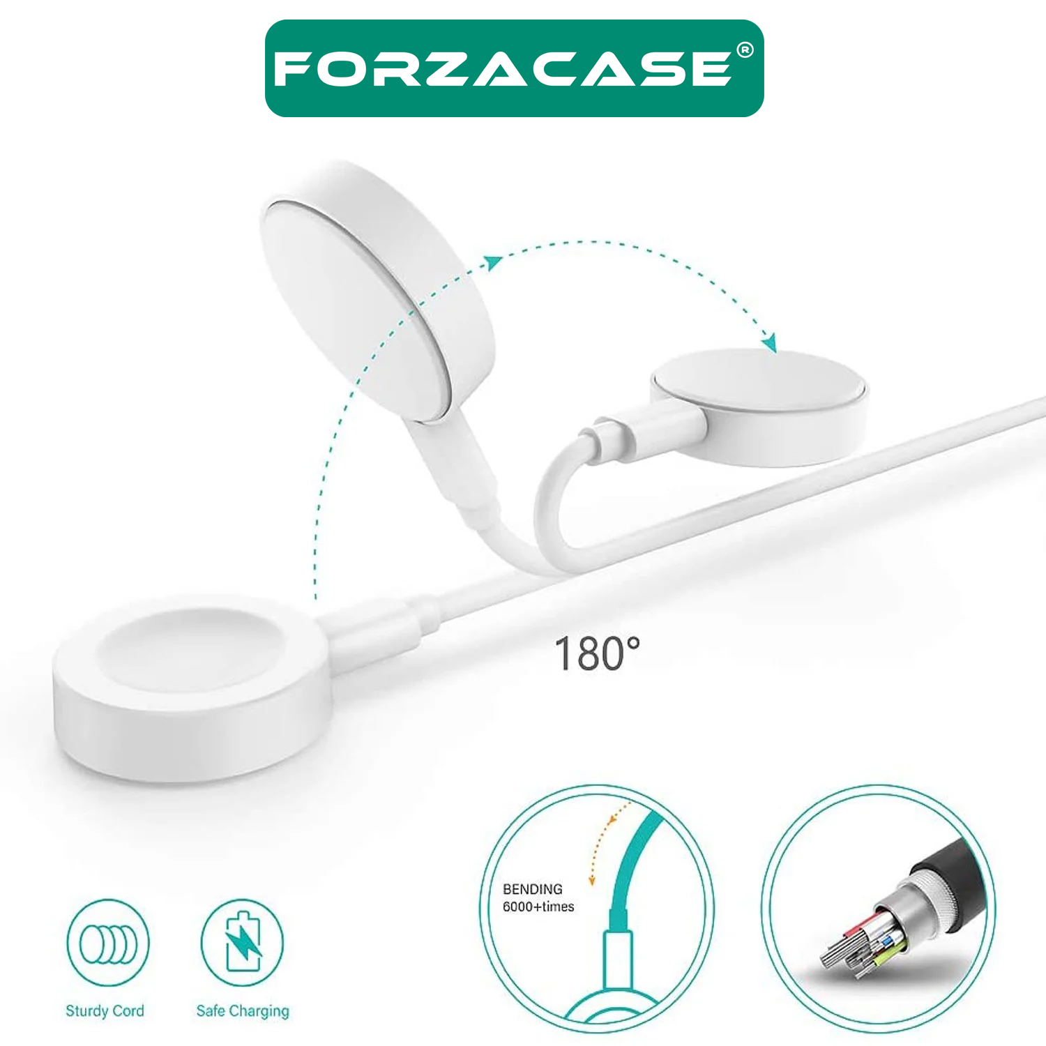 Forzacase Huawei Watch 3 / 3 Pro / GT3 / GT3 Pro / GT2 Pro USB Type-C Manyetik Şarj Kablosu - FC017