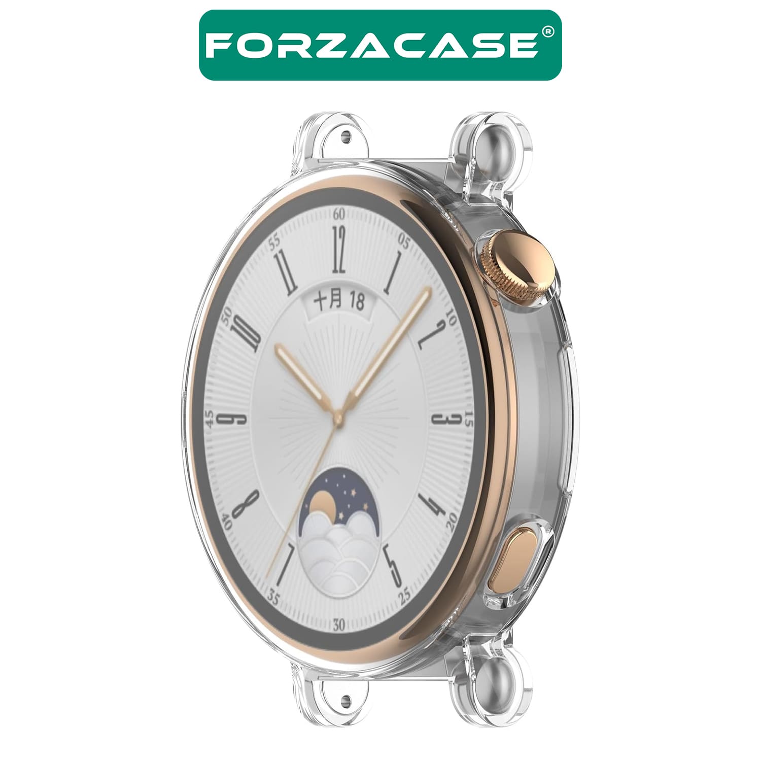 Forzacase Huawei Watch GT 4 41mm ile uyumlu Önü Kapalı Ekran Korumalı Silikon Kılıf - FC010