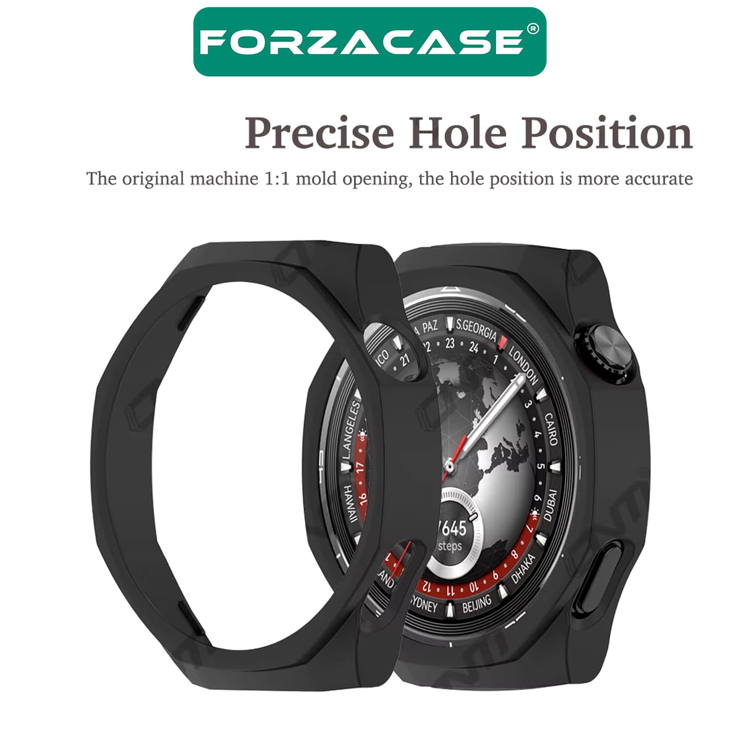 Forzacase Huawei Watch GT5 Pro 46mm ile uyumlu Önü Kapalı Ekran Korumalı Silikon Kılıf - FC010