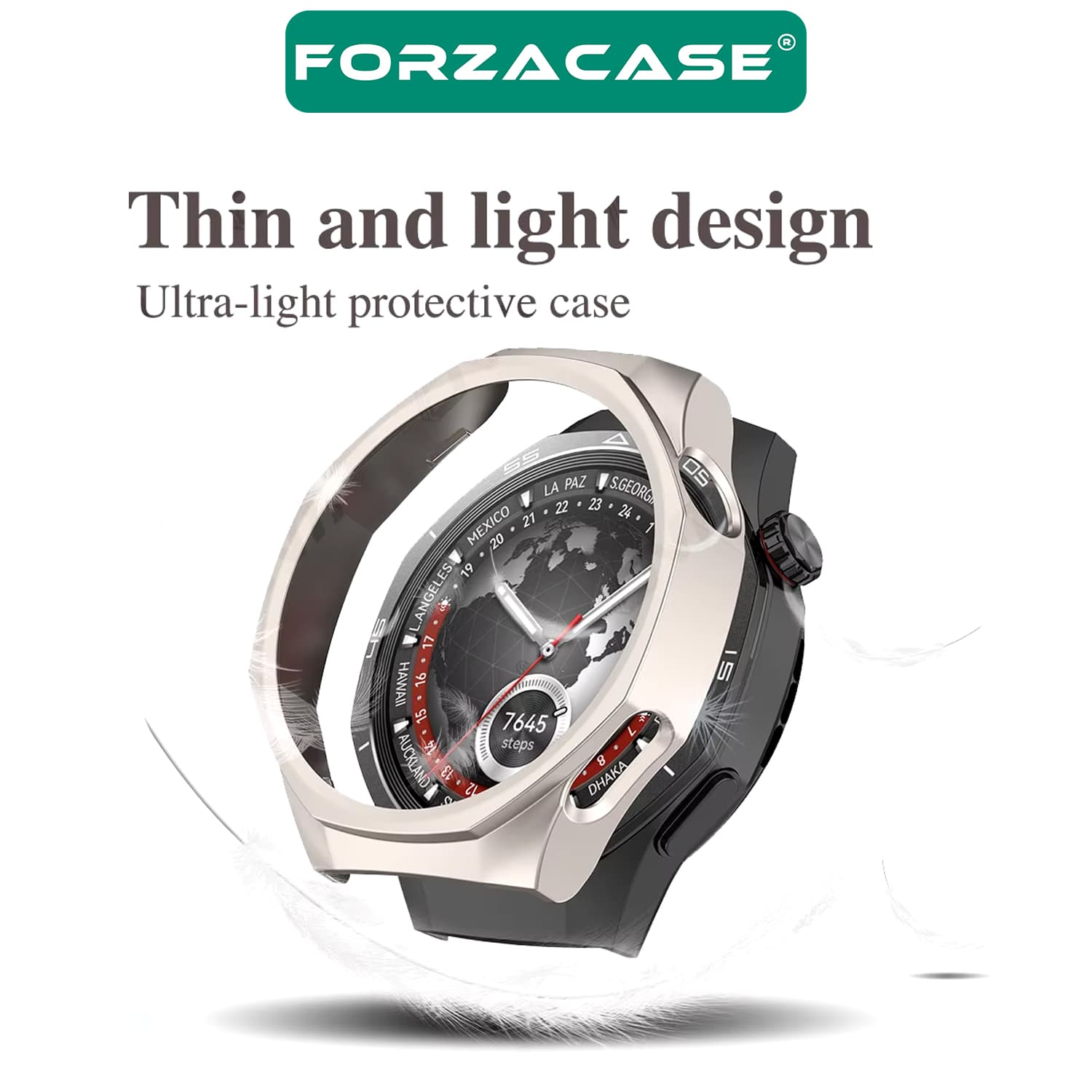 Forzacase Huawei Watch GT5 Pro 46mm ile uyumlu Önü Kapalı Ekran Korumalı Silikon Kılıf - FC010