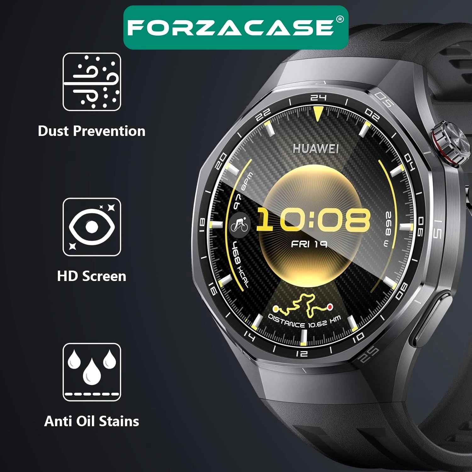 Forzacase Huawei Watch GT 7 Pro 46mm ile uyumlu Temperli Kırılmaz Cam Ekran Koruyucu - FC861