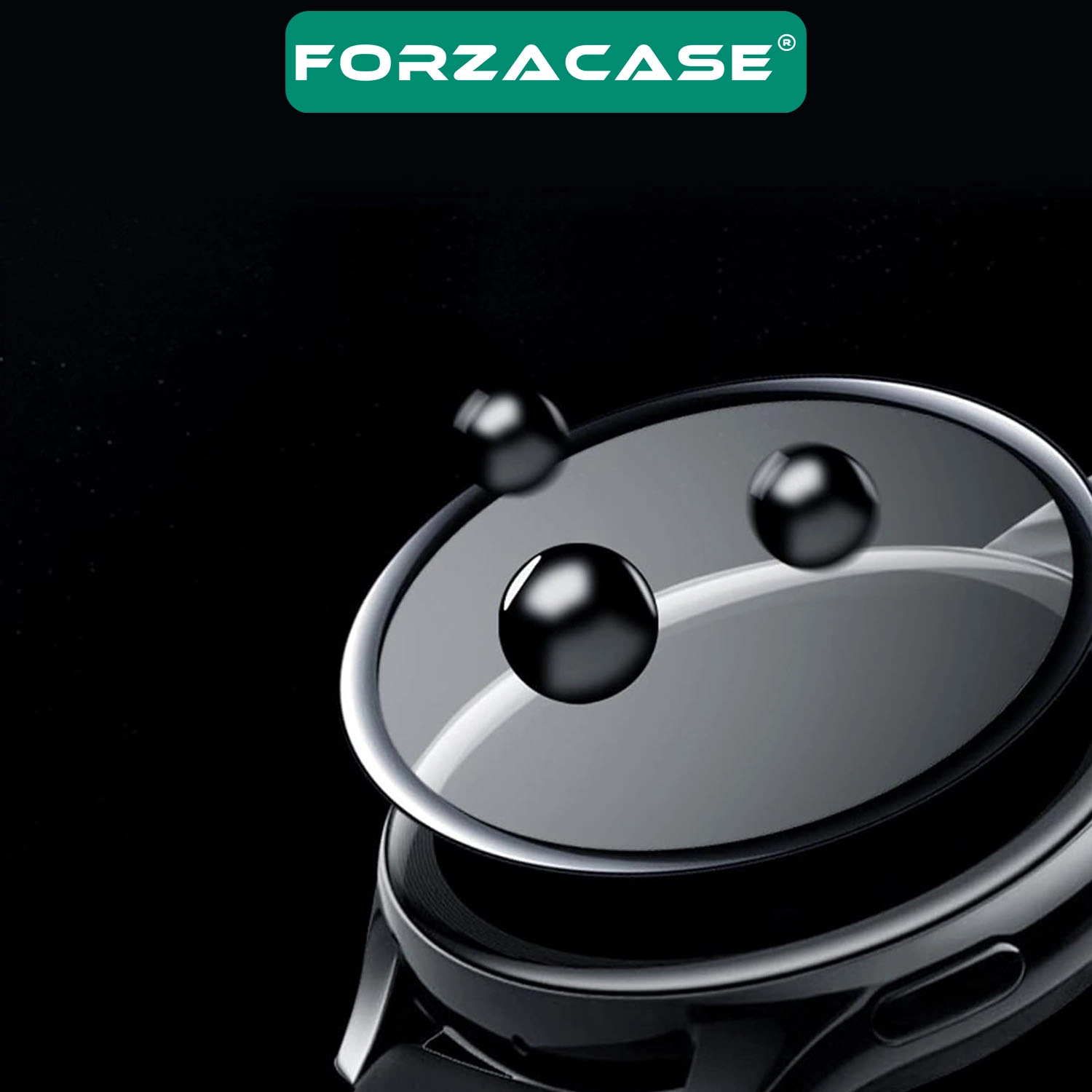 Forzacase Huawei Watch GT Runner 2 uyumlu Çerçeveli Tam Kaplayan 3D Pet Ekran Koruyucu Film - FC016