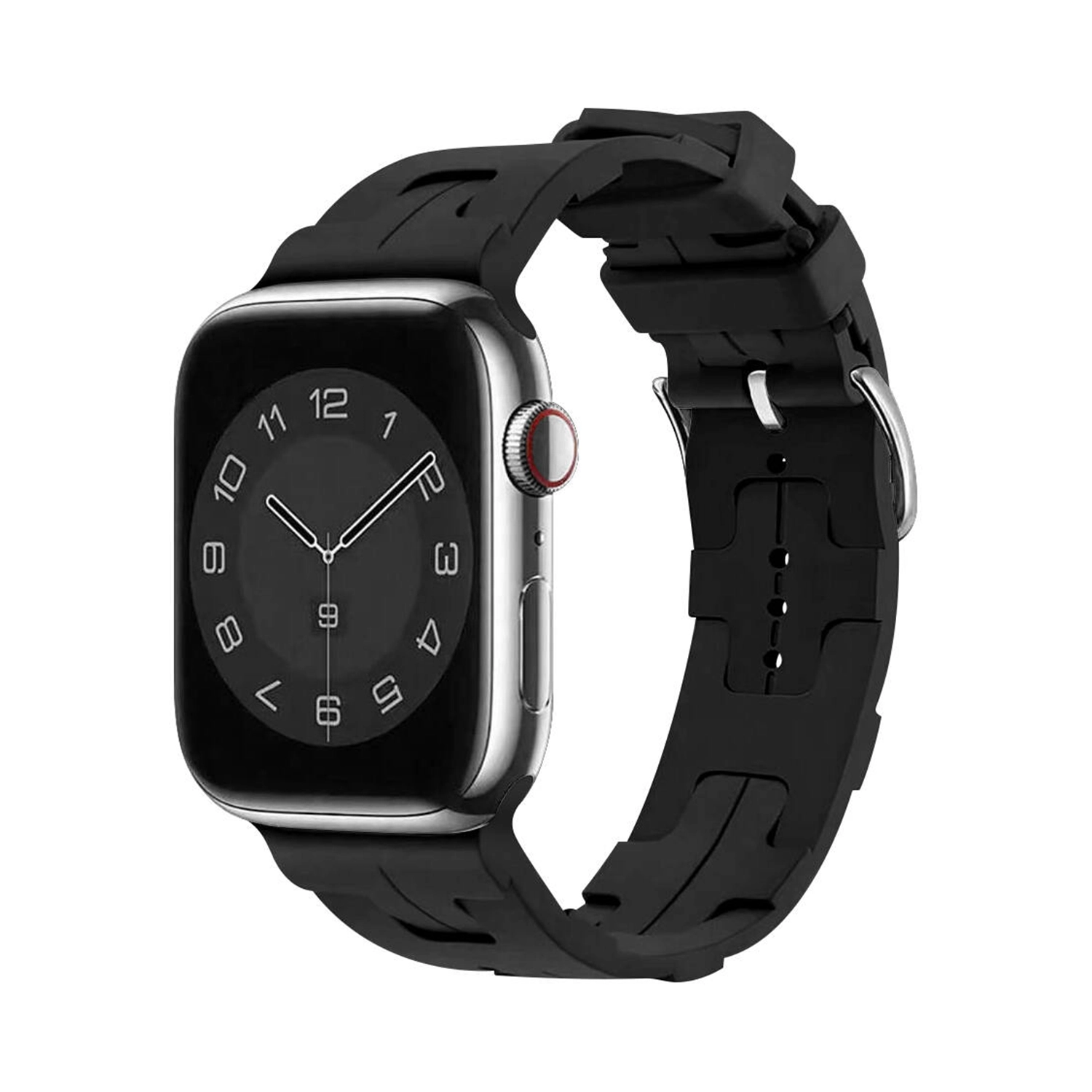 Forzacase Apple Watch 11 Series 46mm ile uyumlu Hermes Silikon Kordon Kayış - FC379