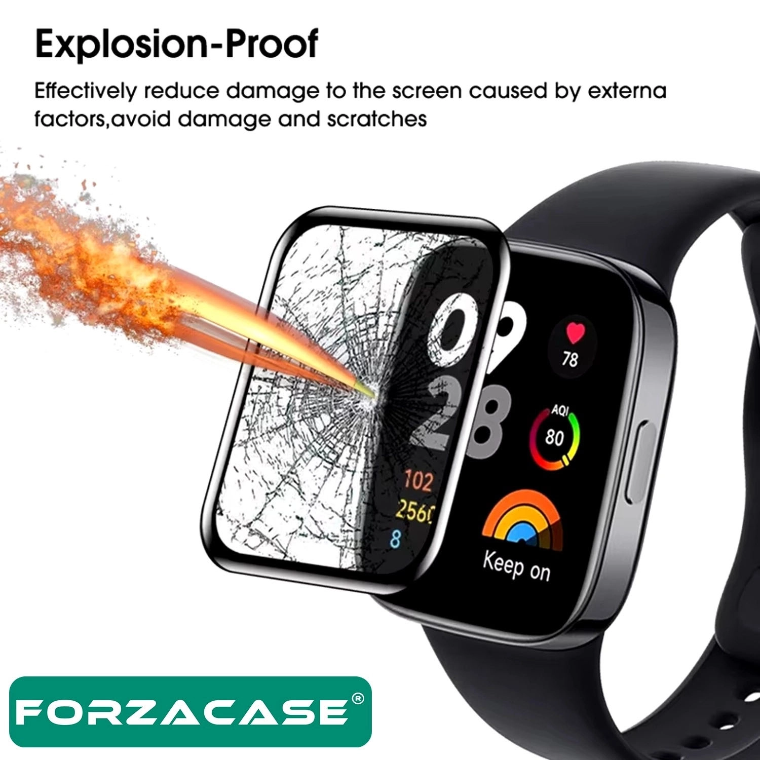 Forzacase Honor Choice Watch 2 Pro uyumlu Çerçeveli Tam Kaplayan 3D Pet Ekran Koruyucu Film - FC016