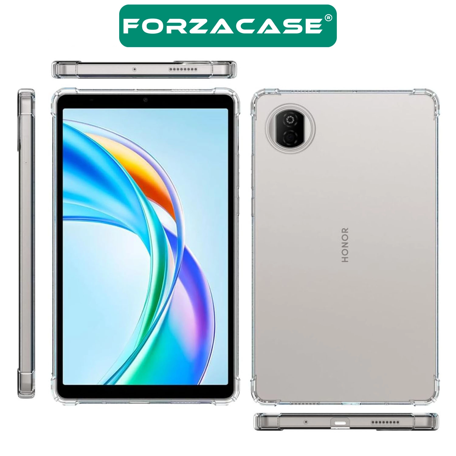 Forzacase Honor Pad X7 8.7 inch ile uyumlu Anti Shock Silikon Kılıf Şeffaf - FC014