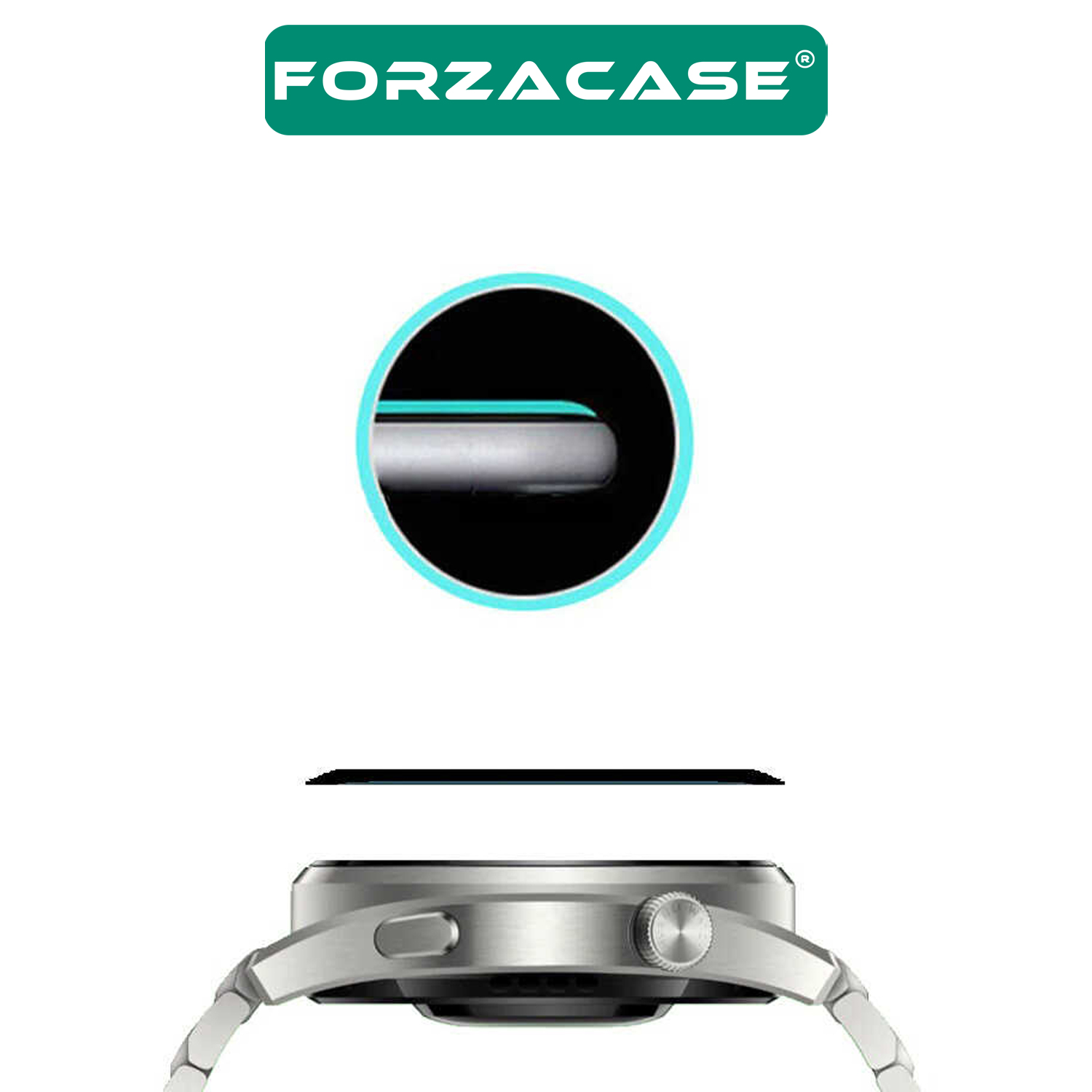 Forzacase Huawei Watch 3 için Çerçeveli Tam Kaplayan 3D Pet Ekran Koruyucu Film - FC016