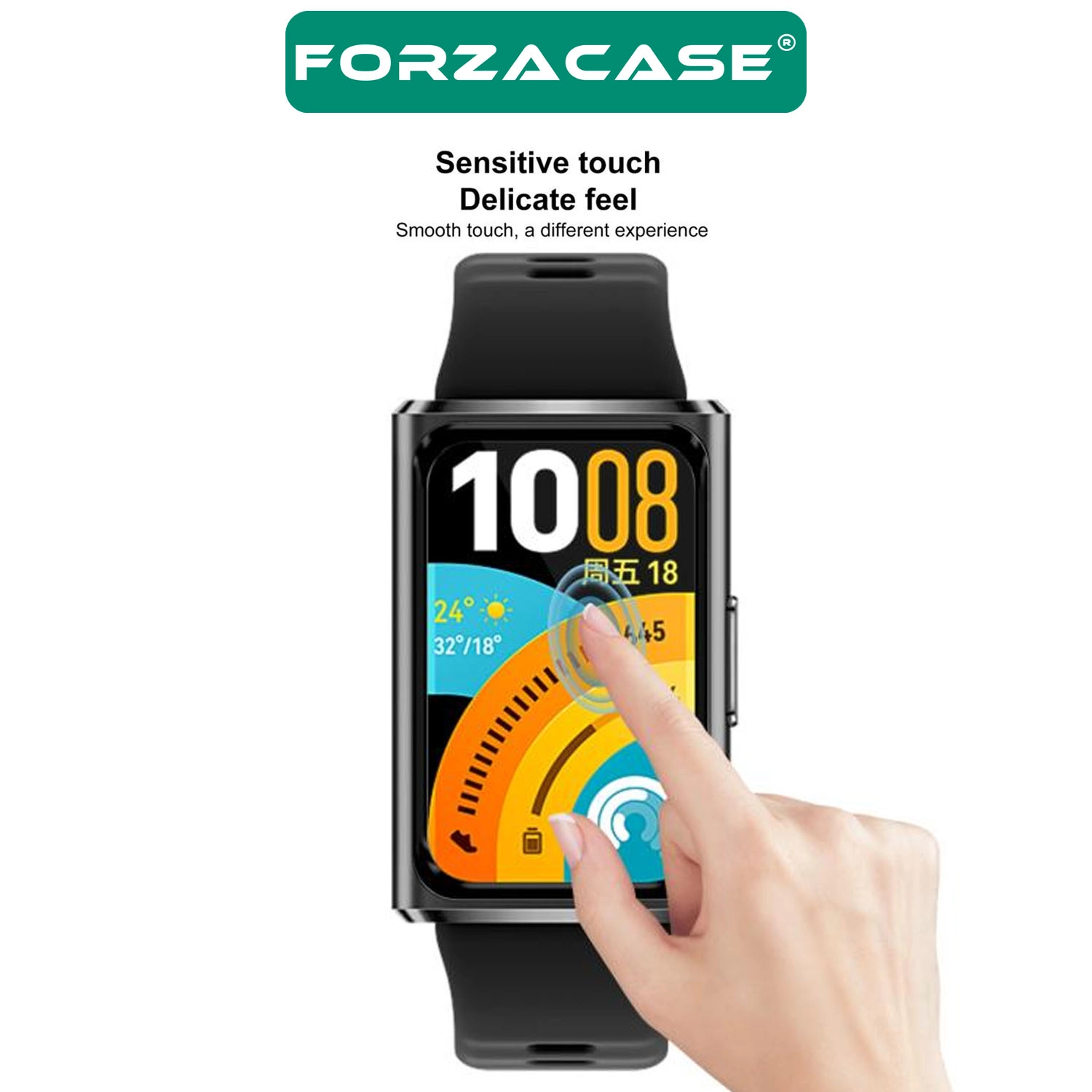 Forzacase Huawei Band 11 Pro ile uyumlu Çerçeveli Tam Kaplayan 3D Pet Ekran Koruyucu Film - FC016