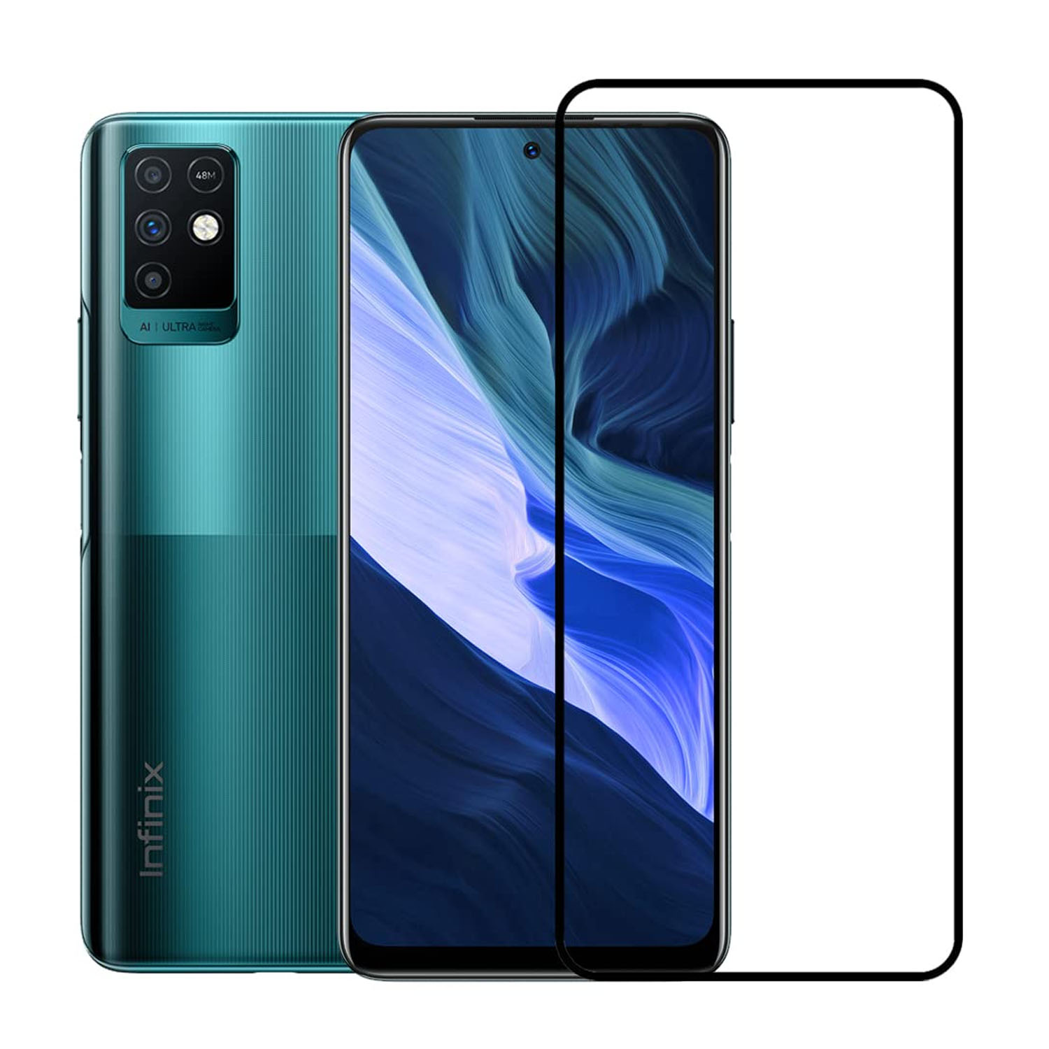 Forzacase Infinix Note 10 ile uyumlu Çerçeveli Tam Kaplayan Temperli Ekran Koruyucu - FC003