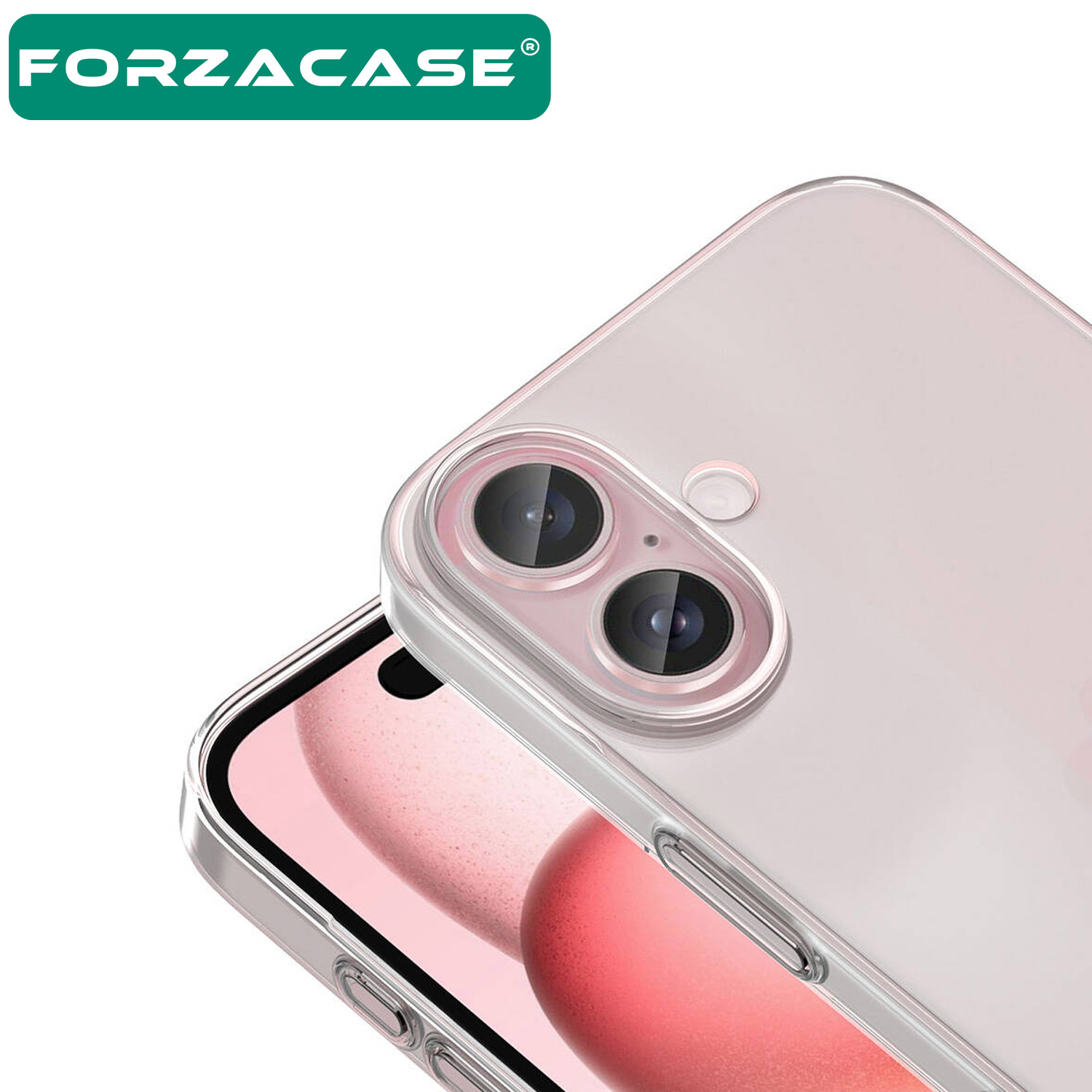 Forzacase iPhone 16 ile uyumlu Clean Serisi İnce Tasarım Sert Plastik Şeffaf Kılıf