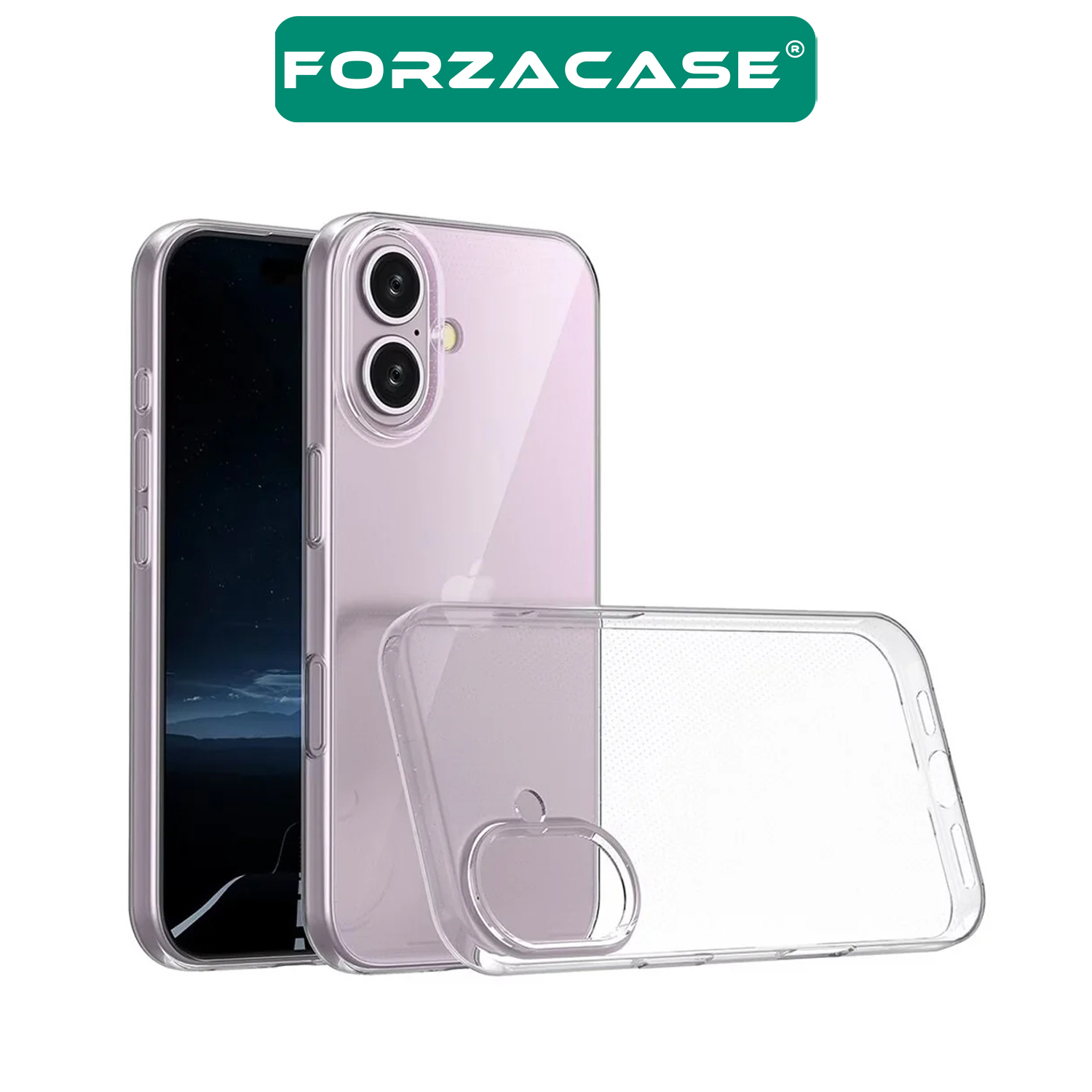Forzacase iPhone 16 ile uyumlu Clean Serisi İnce Tasarım Sert Plastik Şeffaf Kılıf