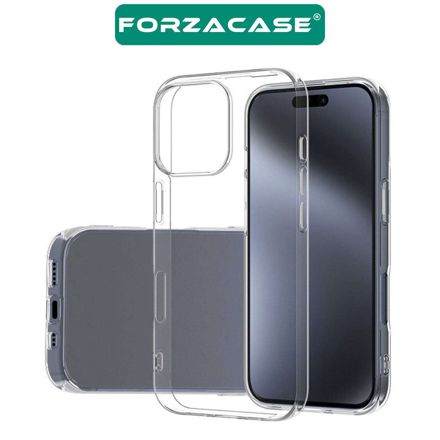 Forzacase iPhone 16 Pro Max ile uyumlu Clean Serisi İnce Tasarım Sert Plastik Şeffaf Kılıf