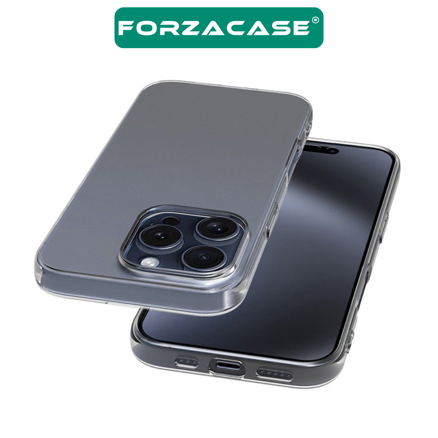 Forzacase iPhone 16 Pro Max ile uyumlu Clean Serisi İnce Tasarım Sert Plastik Şeffaf Kılıf