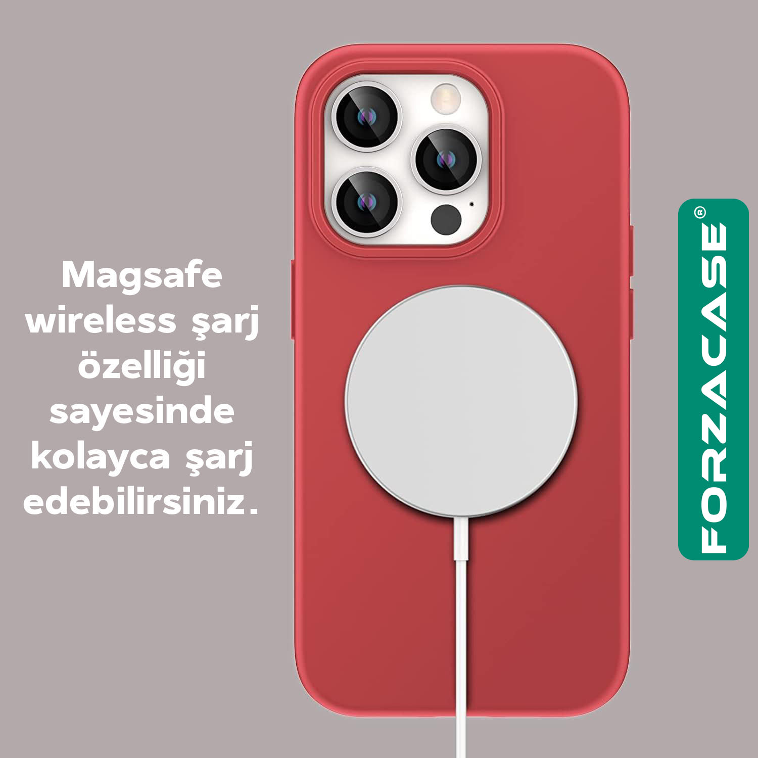 Forzacase iPhone 16 ile uyumlu Velvet Serisi İçi Kadife Magsafe Şarj Özellikli Silikon Kılıf