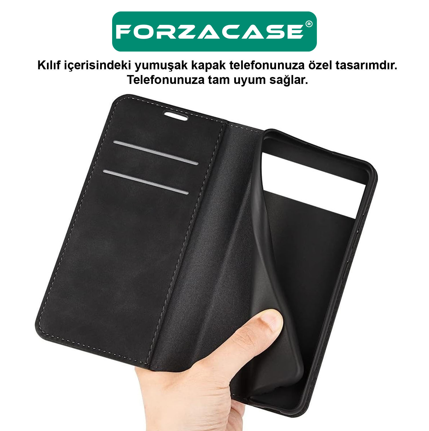 Forzacase iPhone 15 Plus uyumlu Klasik Serisi Mıknatıs Kapaklı Standlı Cüzdan Kılıf