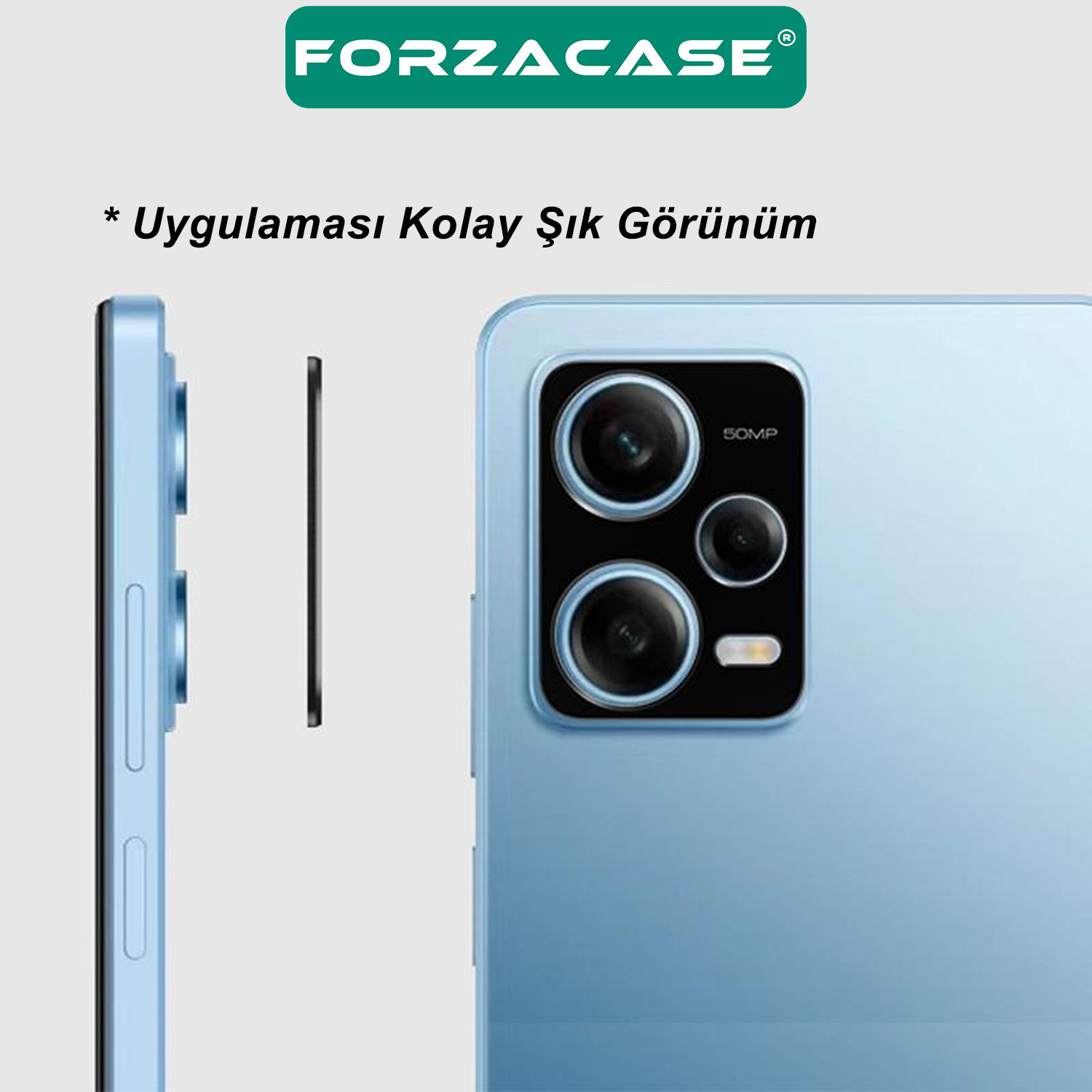 Forzacase Xiaomi Mi 13T ile uyumlu Kamera Lens Koruma Halkası Siyah - FC377
