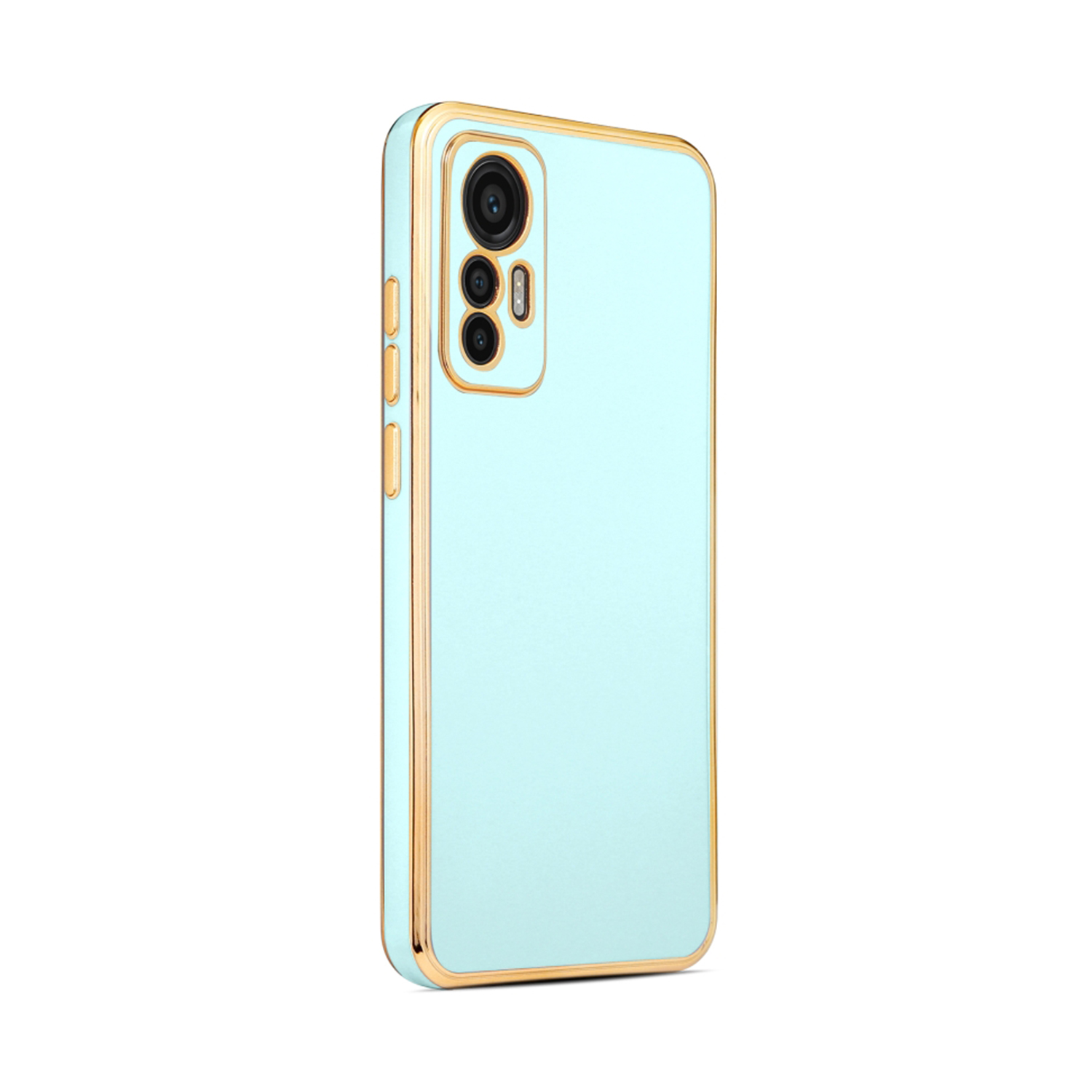 Forzacase Xiaomi Mi 12 Lite uyumlu Luxury Serisi Altın Çerçeveli Silikon Kılıf
