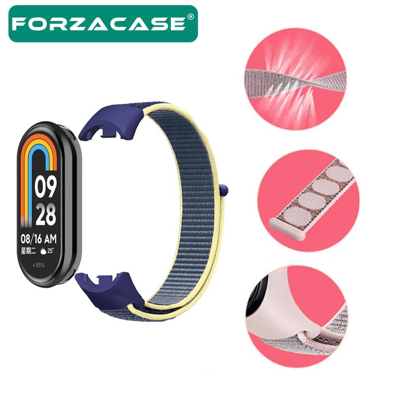 Forzacase Xiaomi Mi Band 9 için Esnek Hasır Örgü Kordon Kayış - FC429