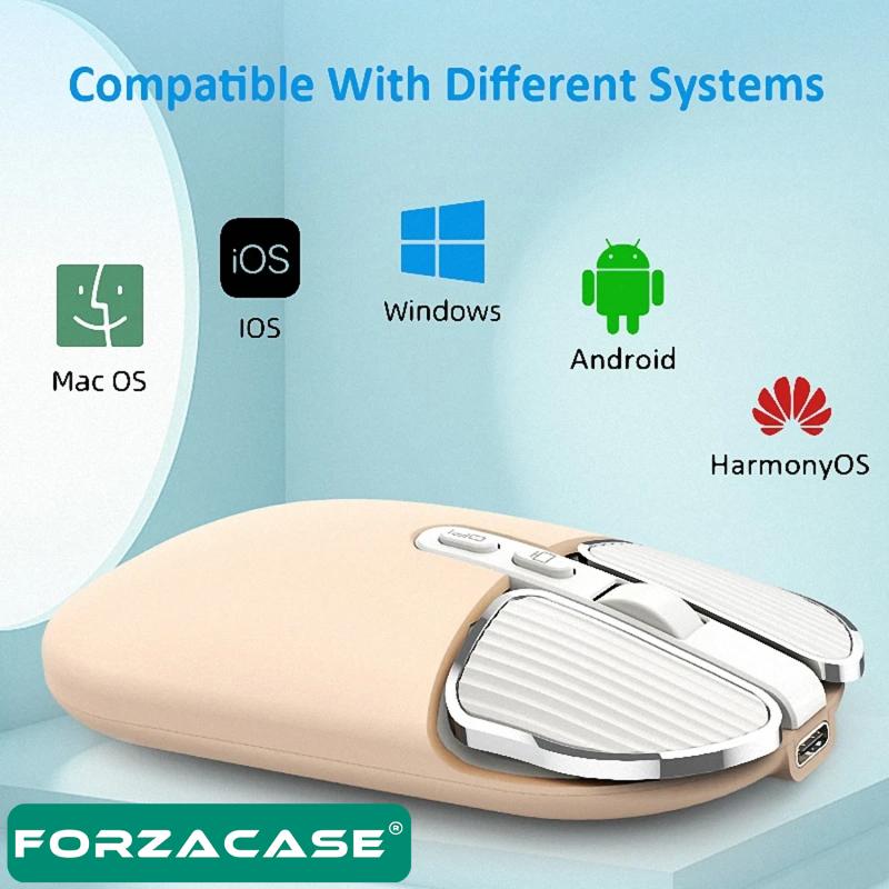 Forzacase 2400 DPI Şarj Edilebilir 2.4 GHz Çift Modlu Premium Bluetooth Kablosuz Mouse -FC385