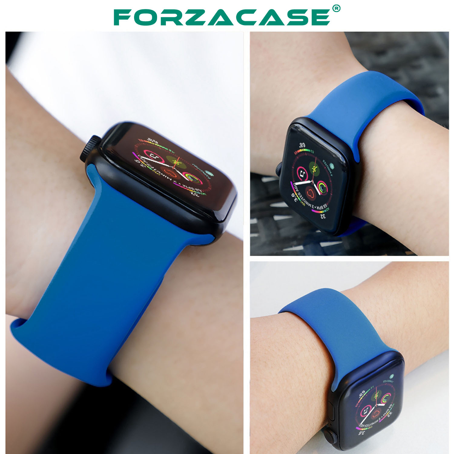 Forzacase Apple Watch 8 45mm ile uyumlu Silikon Kordon Kayış - FC005