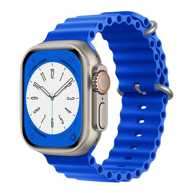 Forzacase Apple Watch 11 46mm ile uyumlu Oluklu Ocean Silikon Kordon Kayış - FC007
