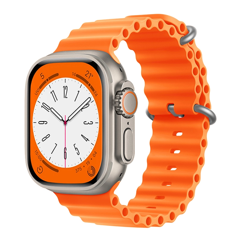 Forzacase Apple Watch 10 Series 46mm ile uyumlu Oluklu Ocean Silikon Kordon Kayış - FC007