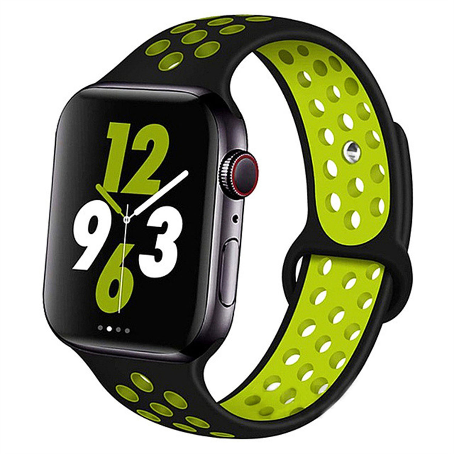 Forzacase Apple Watch 8 45mm için Delikli Sportif Silikon Kordon Kayış - FC009