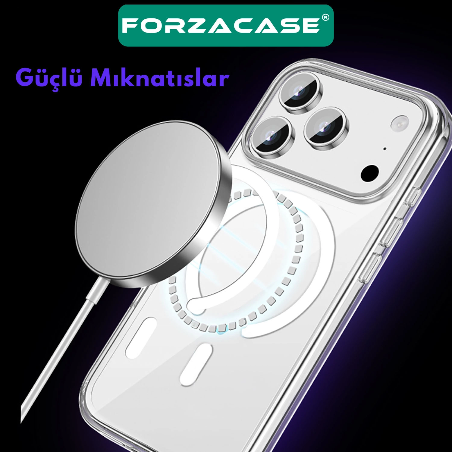 Forzacase Samsung Galaxy S25 Ultra uyumlu ClearMag Serisi Magsafe Özellikli Kristal Sert PC Kılıf