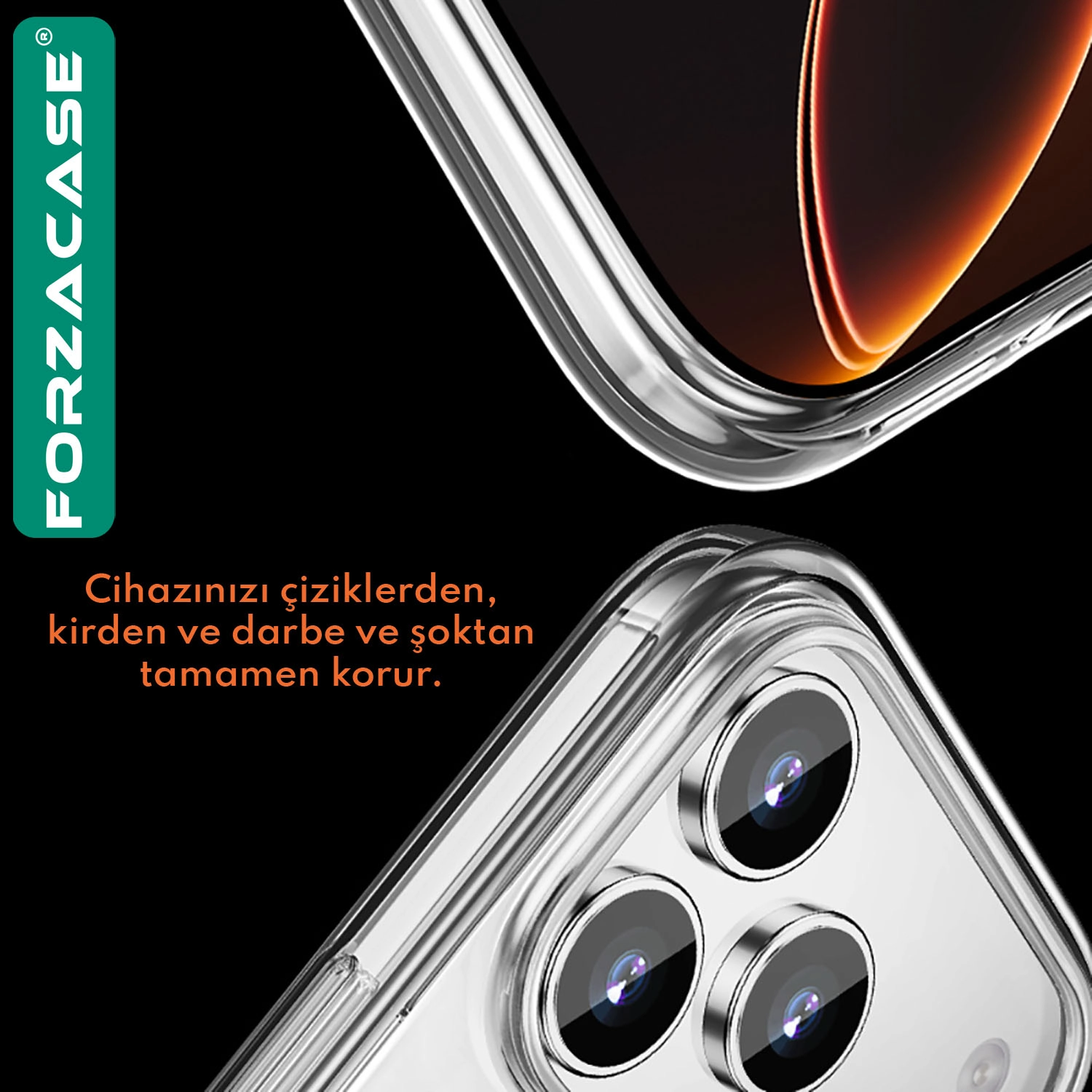 Forzacase iPhone 14 Pro Max uyumlu ClearMag Serisi Magsafe Özellikli Kristal Şeffaf Sert PC Kılıf