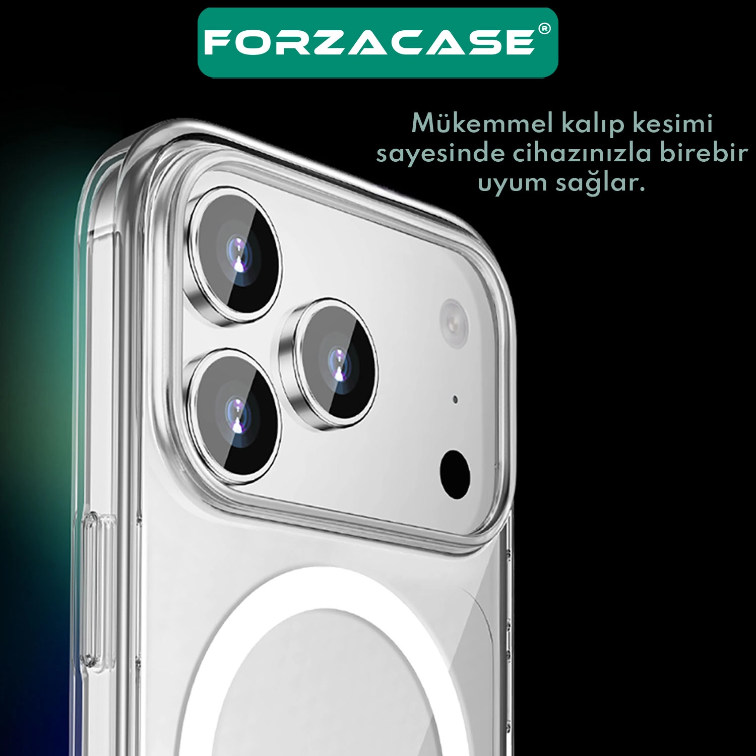Forzacase Samsung Galaxy S25 Ultra uyumlu ClearMag Serisi Magsafe Özellikli Kristal Sert PC Kılıf