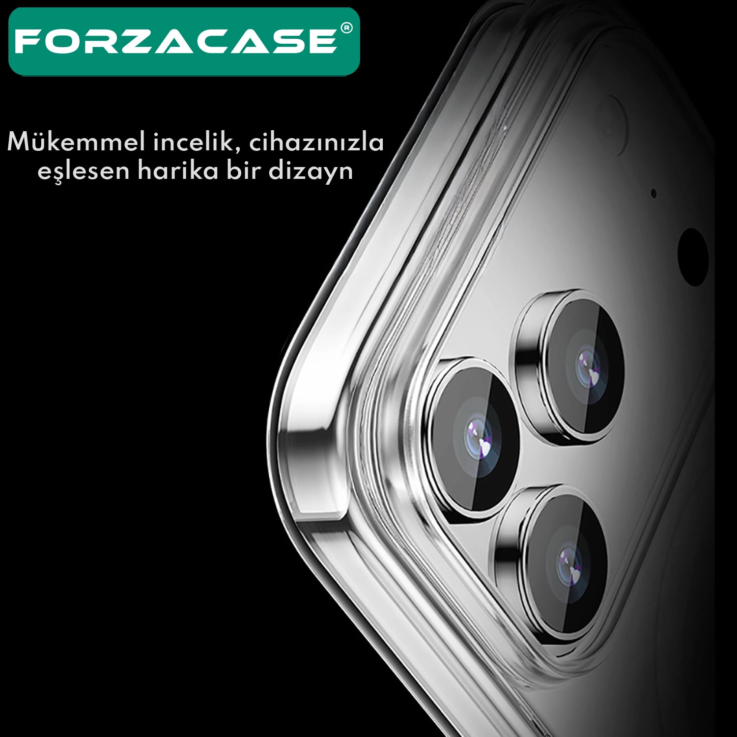 Forzacase iPhone 14 Pro Max uyumlu ClearMag Serisi Magsafe Özellikli Kristal Şeffaf Sert PC Kılıf