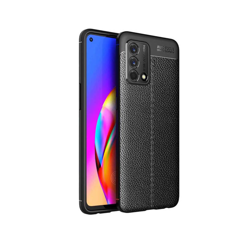 Forzacase Oppo A74 4G ile uyumlu Deri Effect Serisi Silikon Kılıf