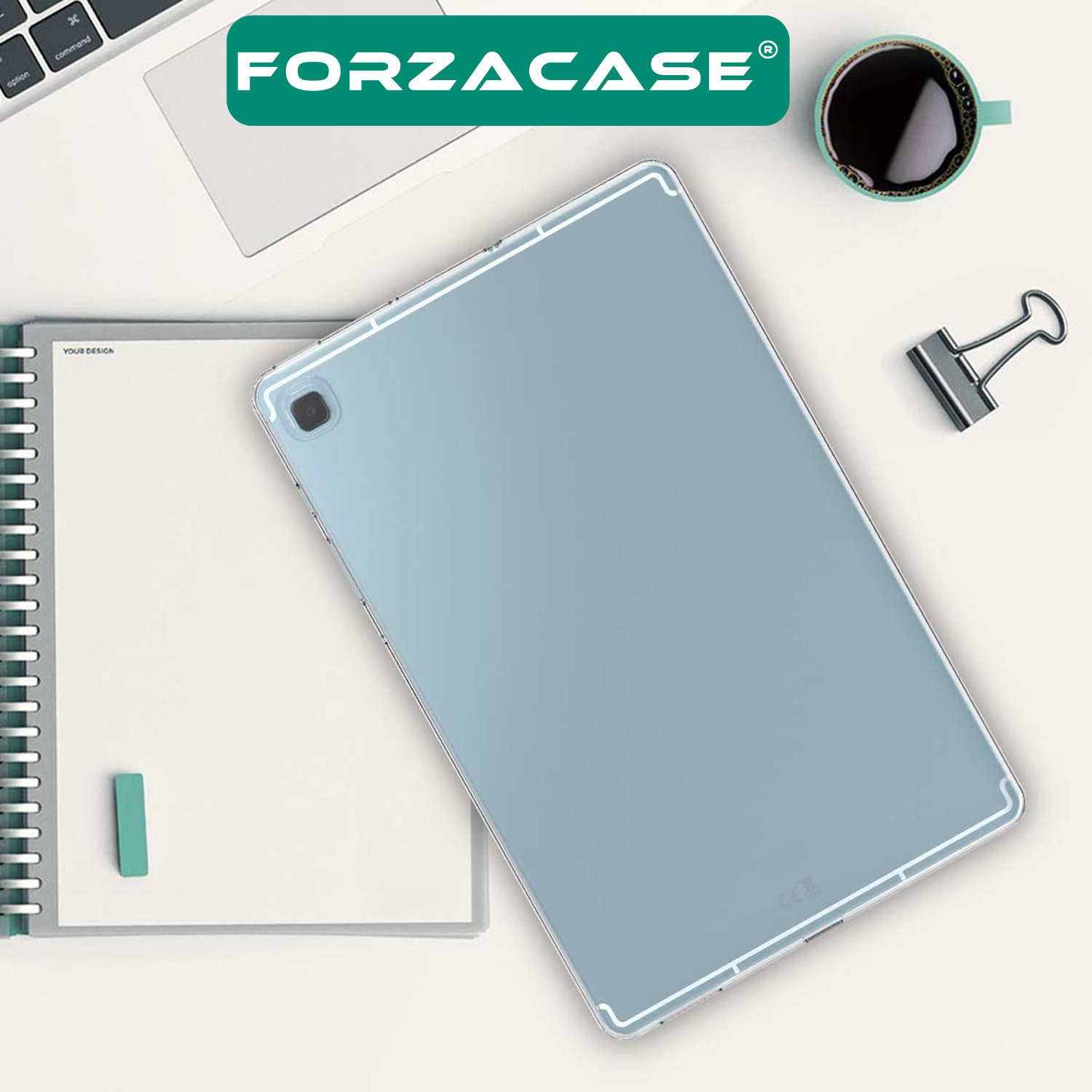 Forzacase Samsung Galaxy Tab S6 Lite 10.4 inch P610 ile Uyumlu Silikon Kılıf Şeffaf - FC013