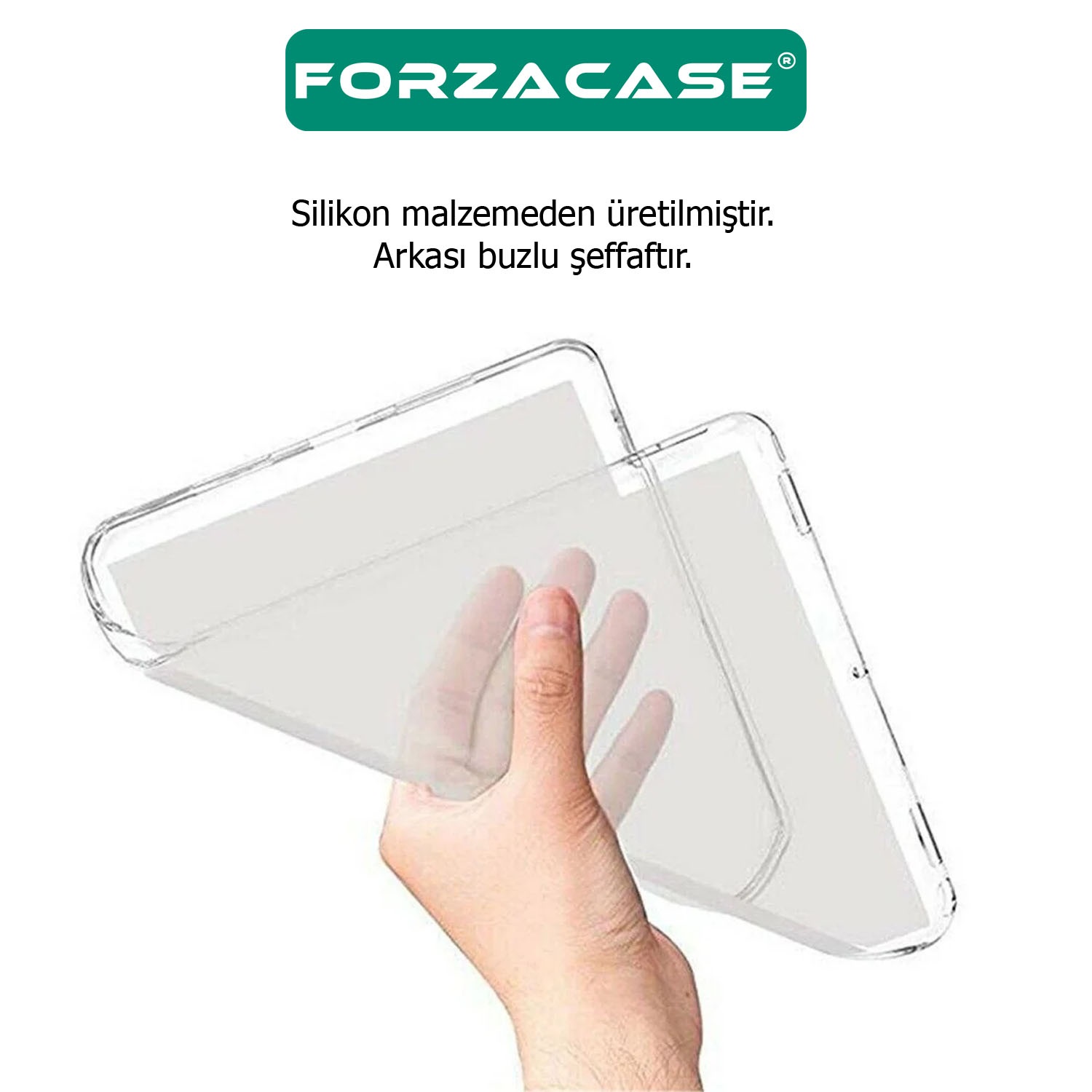 Forzacase iPad Pro 11 2024 ile Uyumlu Silikon Kılıf Şeffaf - FC013