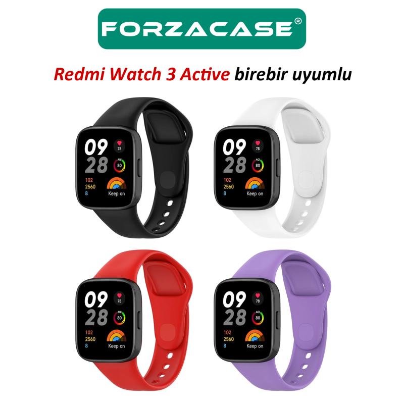 Forzacase Xiaomi Redmi Watch 3 Active ile uyumlu Silikon Kordon Kayış - FC171