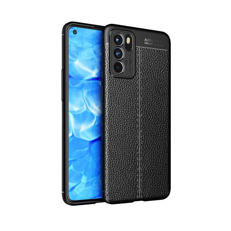 Forzacase Oppo Reno 6 ile uyumlu Deri Effect Serisi Silikon Kılıf