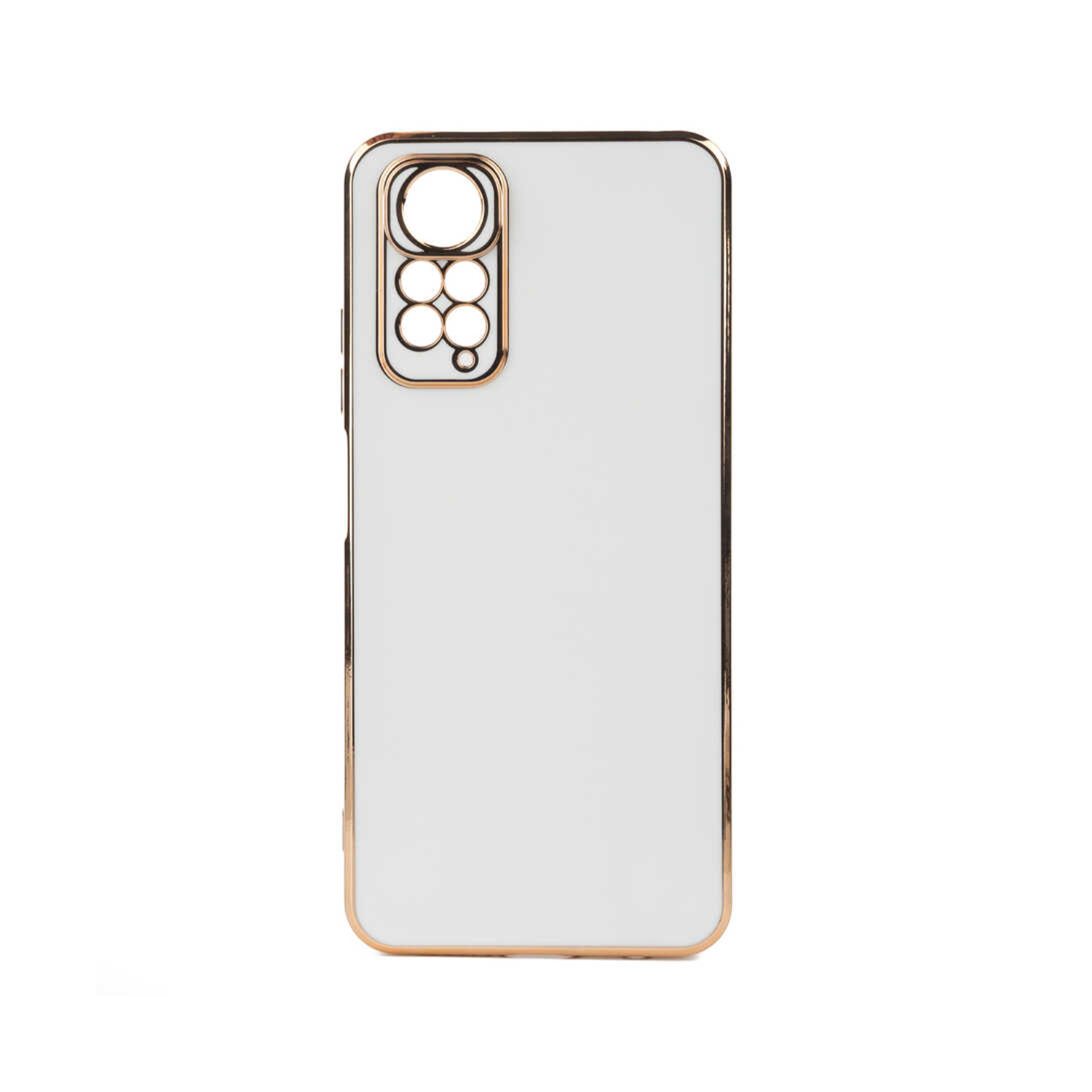 Forzacase Xiaomi Redmi Note 11 Global uyumlu Luxury Serisi Altın Çerçeveli Silikon Kılıf
