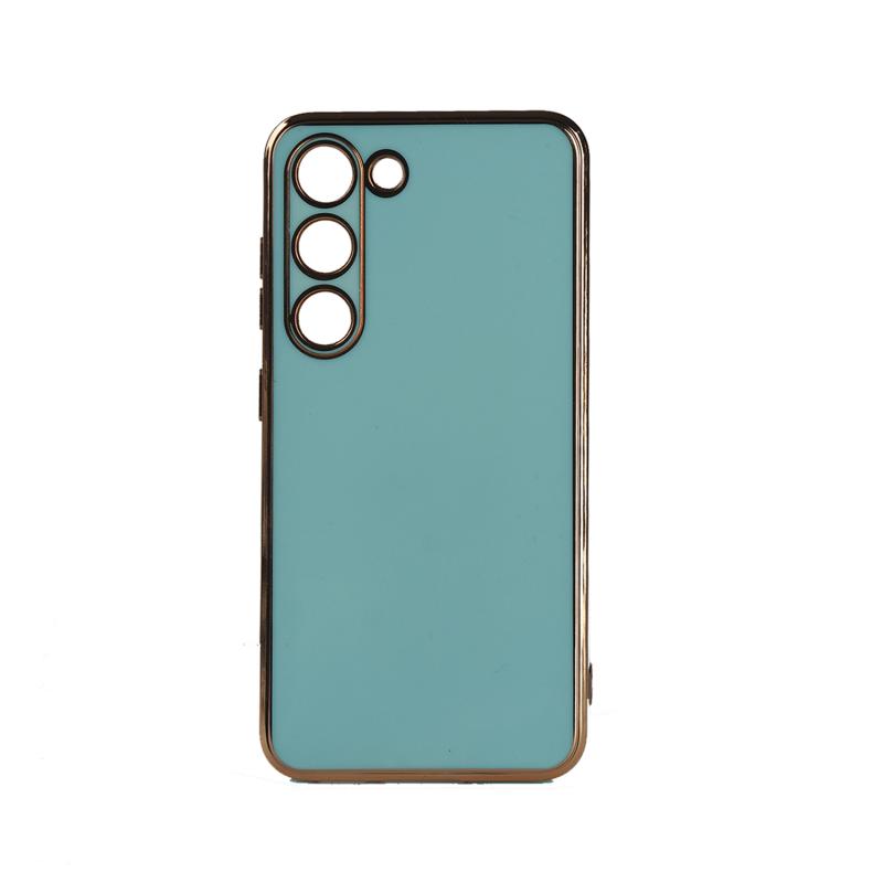 Forzacase Samsung Galaxy S23 uyumlu Luxury Serisi Altın Çerçeveli Silikon Kılıf