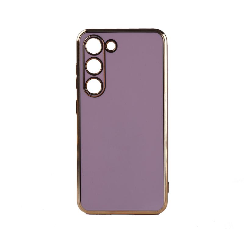 Forzacase Samsung Galaxy S23 Plus uyumlu Luxury Serisi Altın Çerçeveli Silikon Kılıf